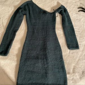 Off the shoulder fuzzy dress
